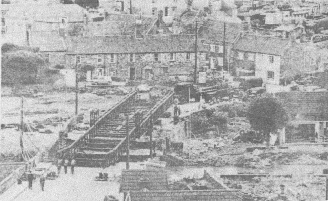Bailey Bridge under construction at Pensford, 1968